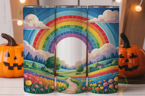 Rainbow Country Landscape 20oz Tumbler Sublimation PixelChick 