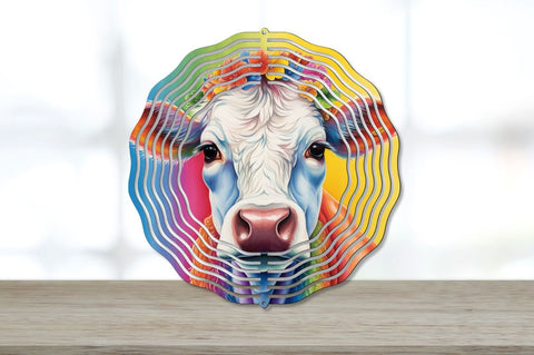 Rainbow Cow Wind Spinner Sublimation Designs Bundle Sublimation Regulrcrative 