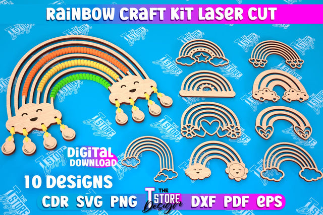 Rainbow Craft Kit Bundle | Craft Supplies | Toys & Gifts | Macrame | CNC Files SVG The T Store Design 