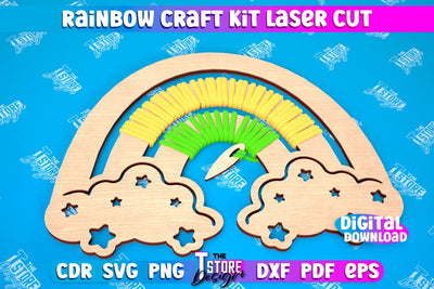 Rainbow Craft Kit | Craft Supplies | Toys & Gifts | Macrame | CNC File SVG The T Store Design 