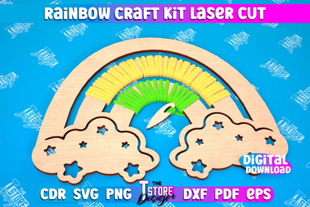 Rainbow Craft Kit | Craft Supplies | Toys & Gifts | Macrame | CNC File SVG The T Store Design 