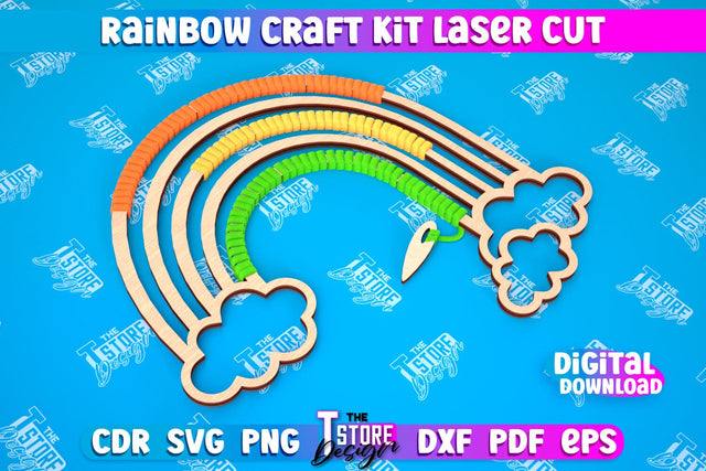 Rainbow Craft Kit | Craft Supplies | Toys & Gifts | Macrame | CNC File SVG The T Store Design 