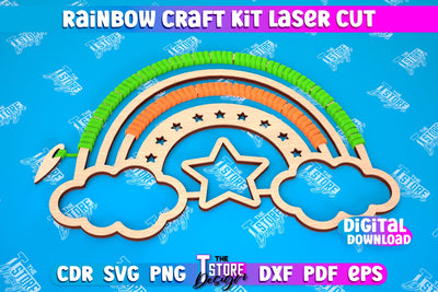Rainbow Craft Kit | Craft Supplies | Toys & Gifts | Macrame | CNC File SVG The T Store Design 