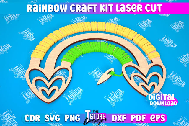 Rainbow Craft Kit | Craft Supplies | Toys & Gifts | Macrame | CNC File SVG The T Store Design 