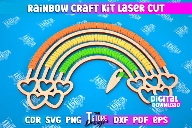 Rainbow Craft Kit | Craft Supplies | Toys & Gifts | Macrame | CNC File SVG The T Store Design 