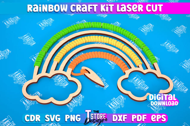 Rainbow Craft Kit | Craft Supplies | Toys & Gifts | Macrame | CNC File SVG The T Store Design 