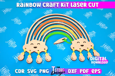 Rainbow Craft Kit | Craft Supplies | Toys & Gifts | Macrame | CNC File SVG The T Store Design 