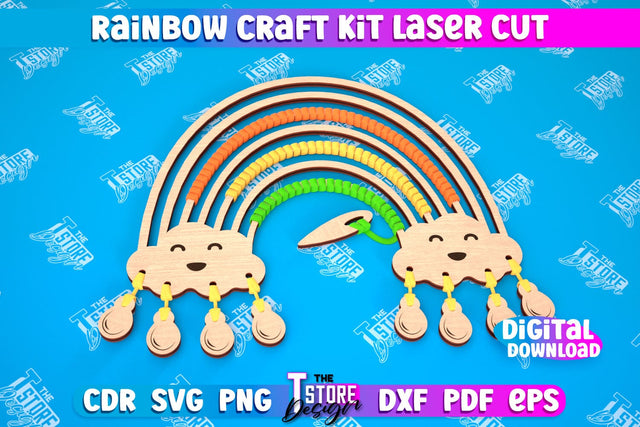 Rainbow Craft Kit | Craft Supplies | Toys & Gifts | Macrame | CNC File SVG The T Store Design 