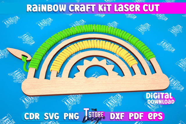 Rainbow Craft Kit | Craft Supplies | Toys & Gifts | Macrame | CNC File SVG The T Store Design 