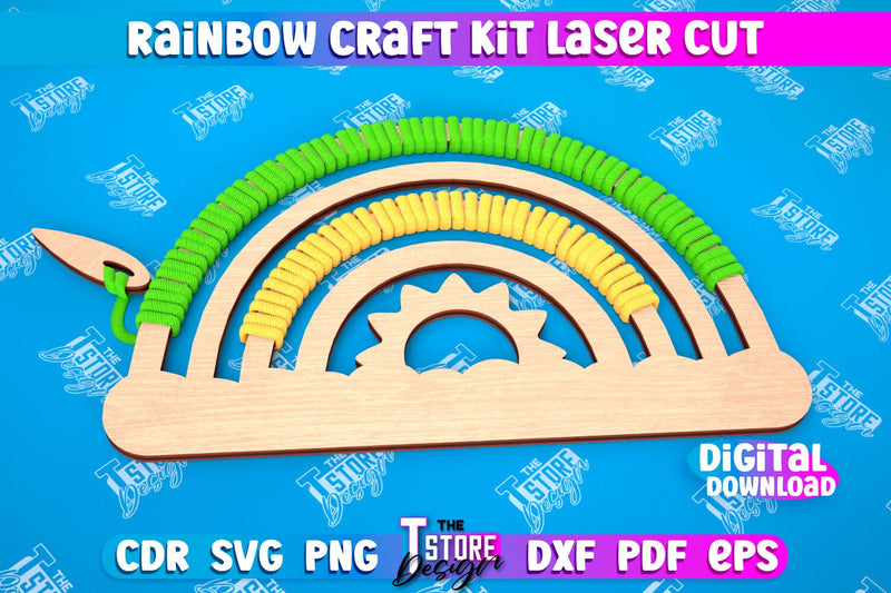 Rainbow Craft Kit | Craft Supplies | Toys & Gifts | Macrame | CNC File SVG The T Store Design 