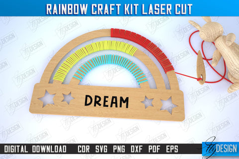 Rainbow Craft Kit Laser Cut Bundle, Kids Montessori Games, Educational Wooden Toys, DIY Rainbow kit SVG Fly Design 