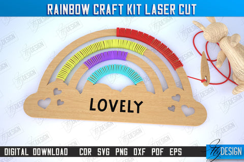 Rainbow Craft Kit Laser Cut Bundle, Kids Montessori Games, Educational Wooden Toys, DIY Rainbow kit SVG Fly Design 