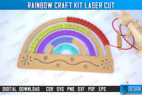 Rainbow Craft Kit Laser Cut Bundle, Kids Montessori Games, Educational Wooden Toys, DIY Rainbow kit SVG Fly Design 
