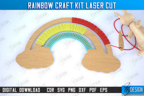 Rainbow Craft Kit Laser Cut Bundle, Kids Montessori Games, Educational Wooden Toys, DIY Rainbow kit SVG Fly Design 
