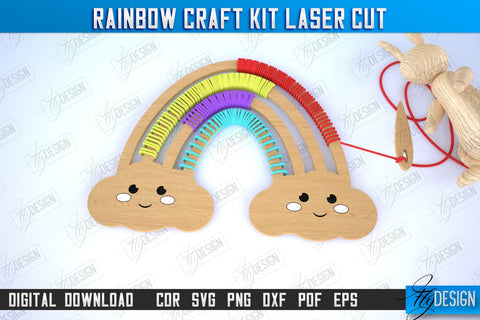 Rainbow Craft Kit Laser Cut, Kids Montessori Games, Educational Wooden Toys, DIY Rainbow kit SVG Fly Design 