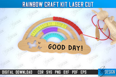 Rainbow Craft Kit Laser Cut, Kids Montessori Games, Educational Wooden Toys, DIY Rainbow kit SVG Fly Design 