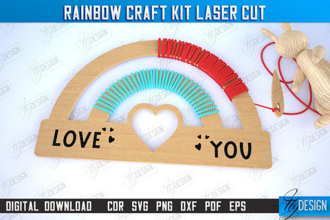 Rainbow Craft Kit Laser Cut, Kids Montessori Games, Educational Wooden Toys, DIY Rainbow kit SVG Fly Design 