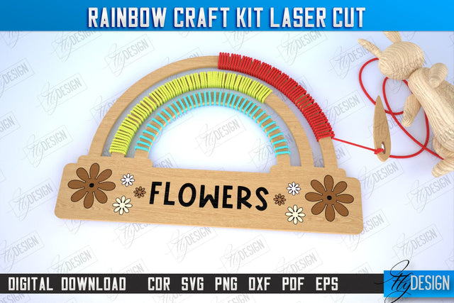 Rainbow Craft Kit Laser Cut, Kids Montessori Games, Educational Wooden Toys, DIY Rainbow kit SVG Fly Design 