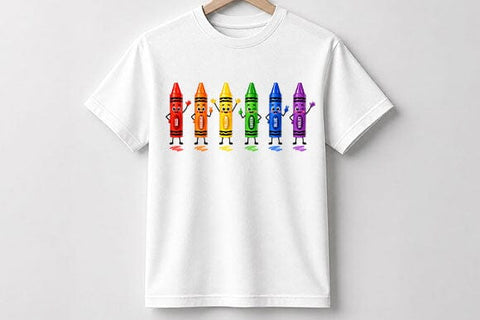 Rainbow Crayon Characters PNG | Cute School Supplies Digital Download SVG BillahCrafts 