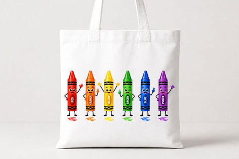 Rainbow Crayon Characters PNG | Cute School Supplies Digital Download SVG BillahCrafts 