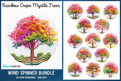 Rainbow Crepe Myrtle Trees Spinner Sublimation Bundle Sublimation Regulrcrative 