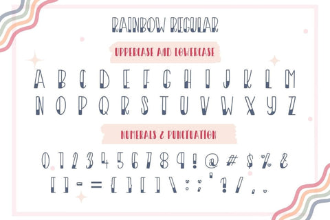 Rainbow - cute display font Font AnningArts Design 