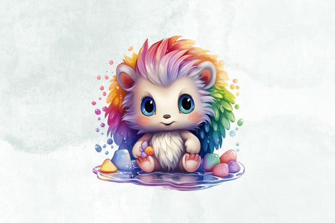 Rainbow Cute Fairy Hedgehog Sublimation Clipart Bundle Sublimation Designangry 