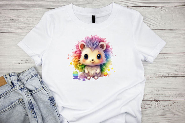 Rainbow Cute Fairy Hedgehog Sublimation Clipart Bundle Sublimation Designangry 