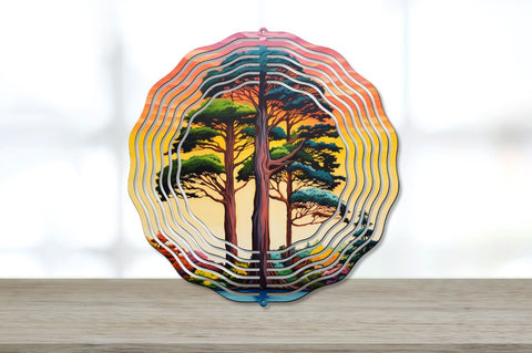 Rainbow Cypress Trees Wind Spinner Sublimation Bundle Sublimation Regulrcrative 