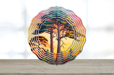 Rainbow Cypress Trees Wind Spinner Sublimation Bundle Sublimation Regulrcrative 