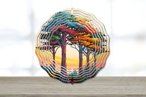 Rainbow Cypress Trees Wind Spinner Sublimation Bundle Sublimation Regulrcrative 