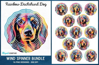 Rainbow Dachshund Dog Wind Spinner Sublimation Bundle Sublimation Regulrcrative 