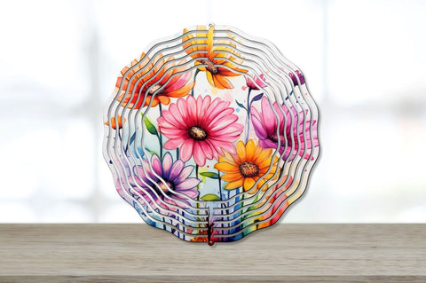 Rainbow Daisy Flowers Wind Spinner Bundle Sublimation Regulrcrative 