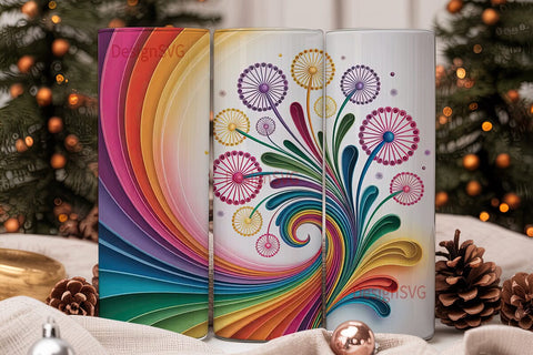 Rainbow Dandelion 20oz Tumbler Wrap Sublimation DesignSVG 