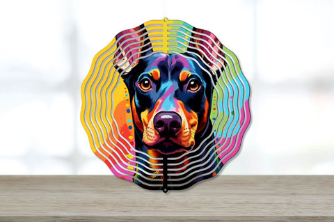 Rainbow Doberman Pinscher Dog Wind Spinner Sublimation Bundle Sublimation Regulrcrative 