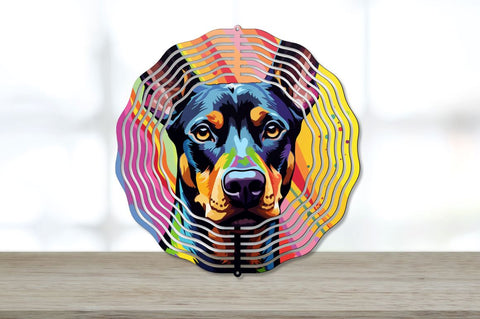 Rainbow Doberman Pinscher Dog Wind Spinner Sublimation Bundle Sublimation Regulrcrative 