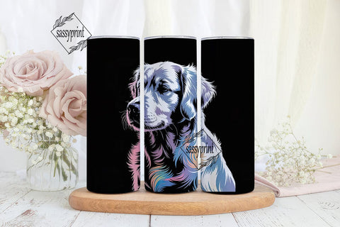 Rainbow Dog Portrait 20oz Tumbler Wrap Sublimation sassyprint 