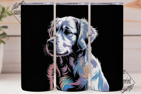 Rainbow Dog Portrait 20oz Tumbler Wrap Sublimation sassyprint 