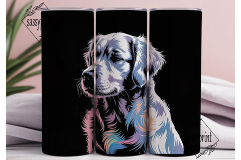 Rainbow Dog Portrait 20oz Tumbler Wrap Sublimation sassyprint 