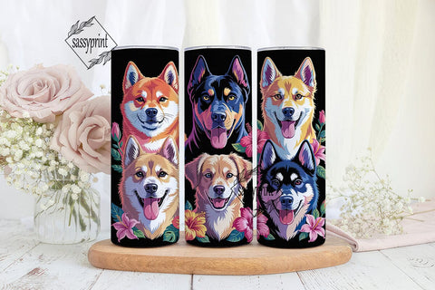 Rainbow Dogs 20oz Tumbler Wrap Sublimation sassyprint 