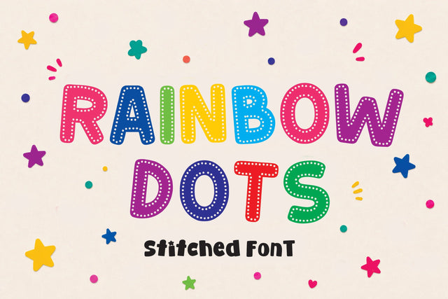 Rainbow Dots - Sticker Font Font Mozarella 