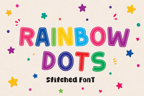 Rainbow Dots - Sticker Font Font Mozarella 