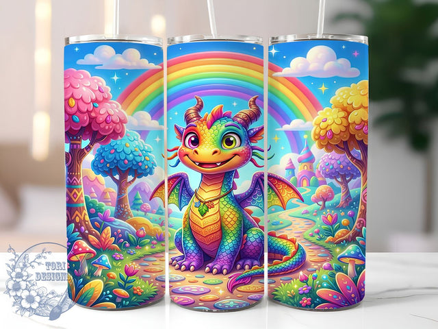 Rainbow Dragon 20oz Tumbler, Rainbow Dragon, Dragon Tumbler, Rainbow Tumbler, Dragon Tumbler PNG, Rainbow Dragon PNG, Dragon Wrap PNG, 20oz Tumbler Wrap Sublimation ToriDesigns 