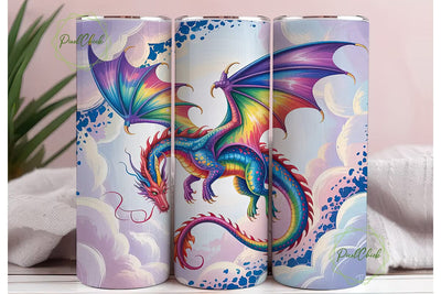 Rainbow Dragon 20oz Tumbler Wrap Sublimation PixelChick 