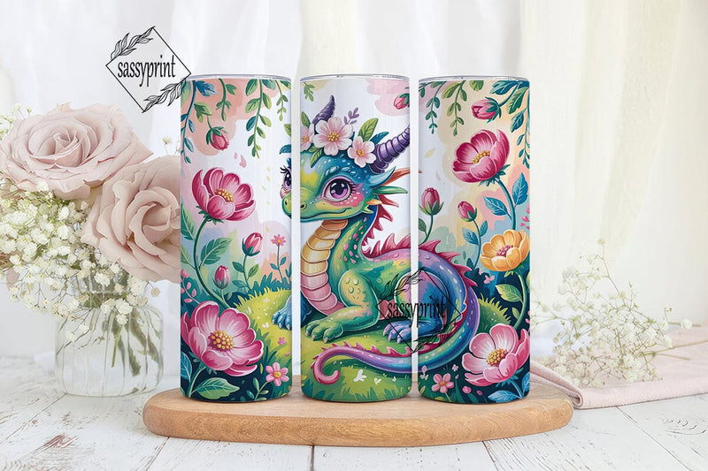 Rainbow Dragon 20oz Tumbler Wrap Sublimation sassyprint 