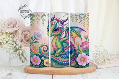Rainbow Dragon 20oz Tumbler Wrap Sublimation sassyprint 