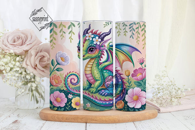 Rainbow Dragon 20oz Tumbler Wrap Sublimation sassyprint 
