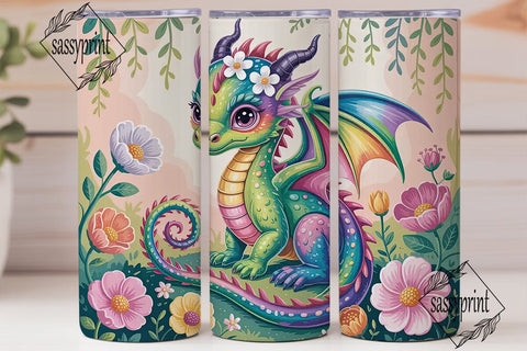Rainbow Dragon 20oz Tumbler Wrap Sublimation sassyprint 