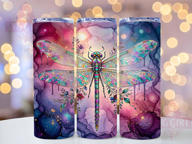 Rainbow Dragonfly 20oz Tumbler, Dragonfly Design, Rainbow Theme, Fantasy Motif, Whimsical Charm, Mystical Style, 20oz Wrap, Sublimation Tumbler Sublimation SvggirlplusArt 