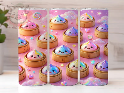 Rainbow Dumpling Galaxy 20oz Tumbler, Dumpling Motif, Rainbow Theme, Galaxy Art Design, Whimsical Accent, Cute Charm, Sublimation Wrap, 20oz Tumbler Sublimation Lara' s Designs 